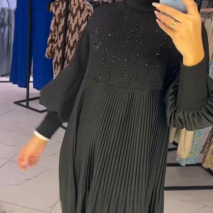 Marlene | Plus-Size Kleid mit Stehkragen und Laternenärmeln 7