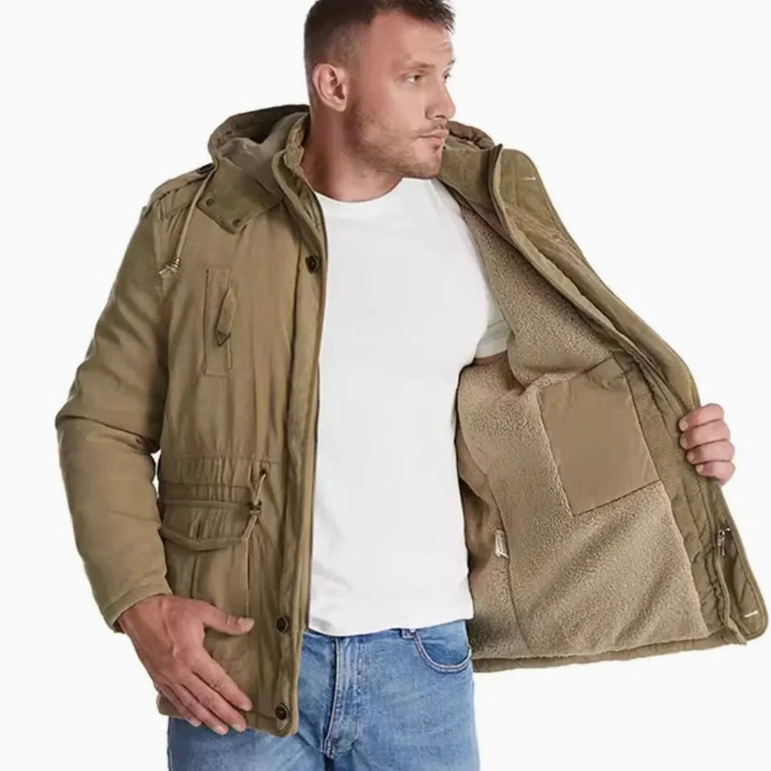 Matthias | Herren Winterjacke Wasser- und Winddicht Fleecefutter Kapuze 1