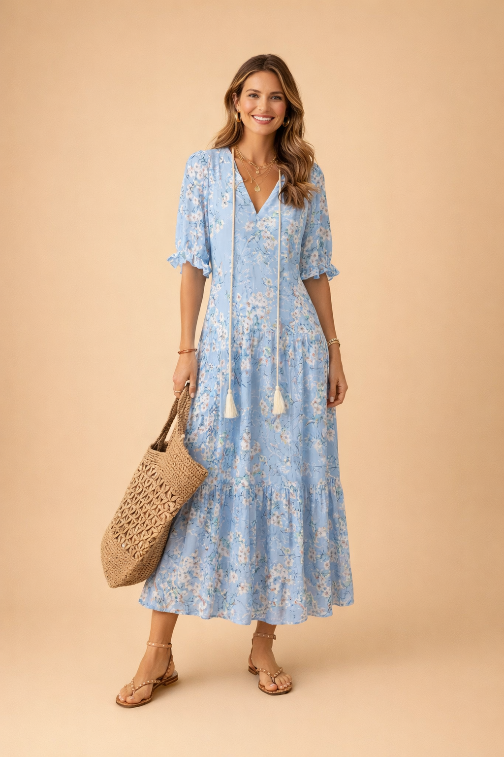 Maxikleid mit Blumendruck für Damen – Elegantes Sommerkleid für jeden Anlass 3