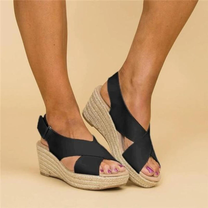 Modische Keilsandalen mit Kreuzriemen für den Sommer – Eleganz und Komfort vereint 1
