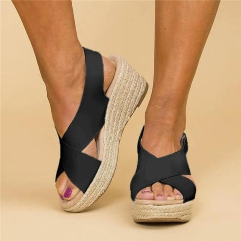 Modische Keilsandalen mit Kreuzriemen für den Sommer – Eleganz und Komfort vereint 3