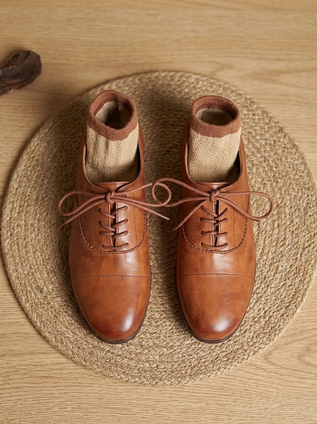 Nora | Damen Leder Oxford Schuhe mit Schnürung und Cap-Toe Flach 5