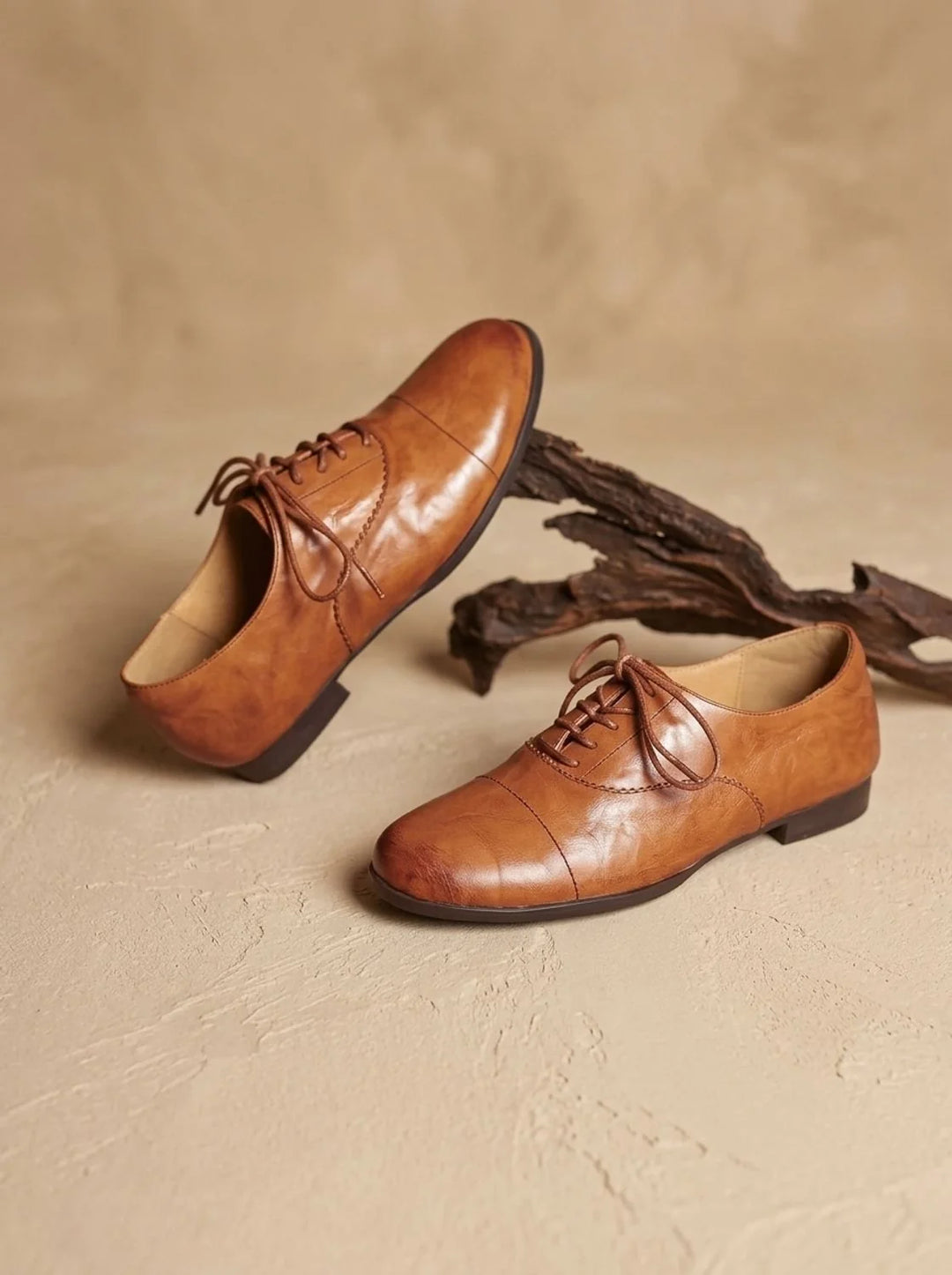 Nora | Damen Leder Oxford Schuhe mit Schnürung und Cap-Toe Flach 6