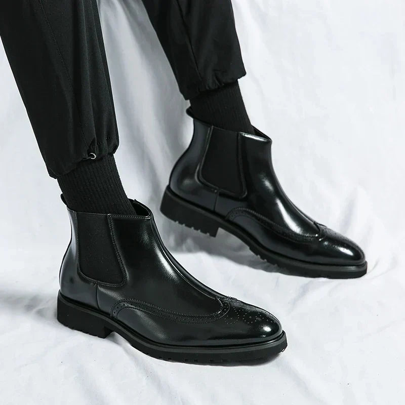 Orthopädische Chelsea Boots Herren mit Arch Support und elegantem Hochglanzfinish für stilvolle Anlässe 2
