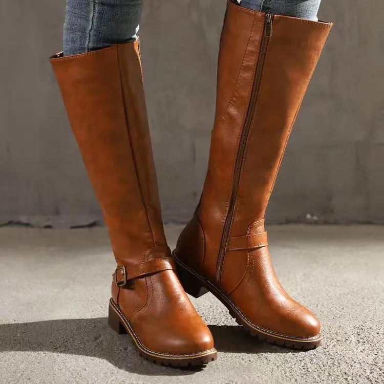Orthopädische Damen Lederstiefel mit Arch Support für Komfort und Stil 0