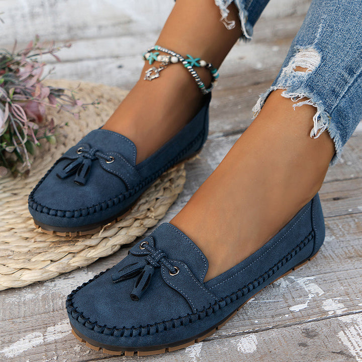 Orthopädische Damen Loafer mit Schleifendetail und Arch Support für Komfort beim Gehen 0