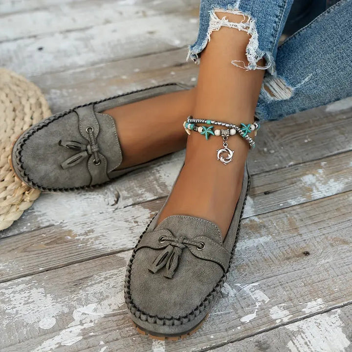 Orthopädische Damen Loafer mit Schleifendetail und Arch Support für Komfort beim Gehen 1