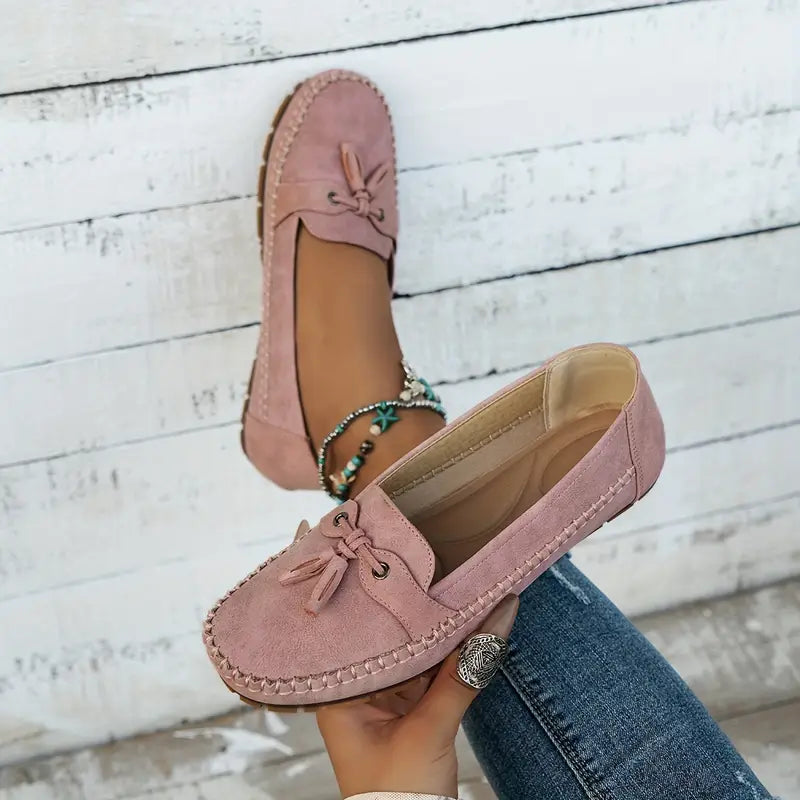 Orthopädische Damen Loafer mit Schleifendetail und Arch Support für Komfort beim Gehen 2