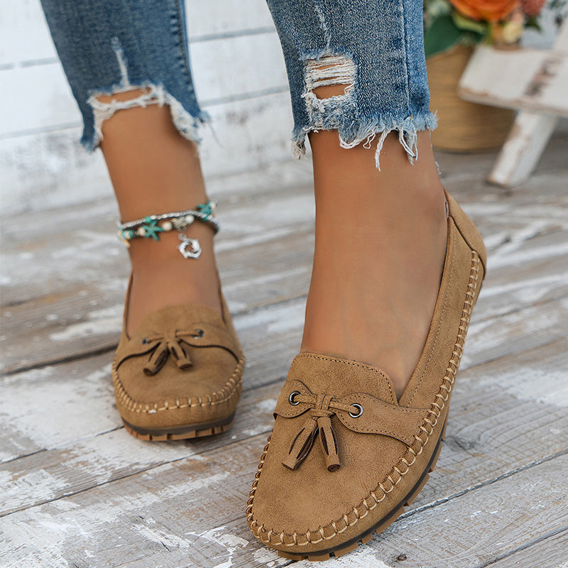 Orthopädische Damen Loafer mit Schleifendetail und Arch Support für Komfort beim Gehen 3
