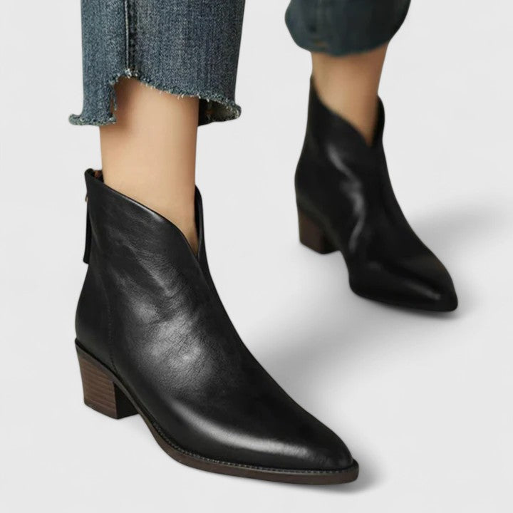 Orthopädische Damen Stiefeletten mit Arch Support und Blockabsatz für Alltag und Büro 0