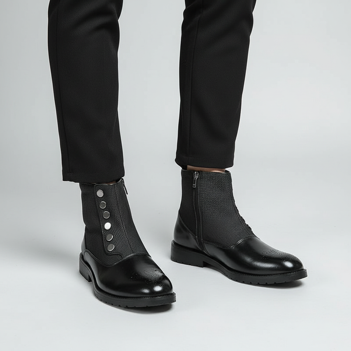 Orthopädische Herren Lederstiefel mit Ergonomischer Fußgewölbeunterstützung für Komfort und Stil 0