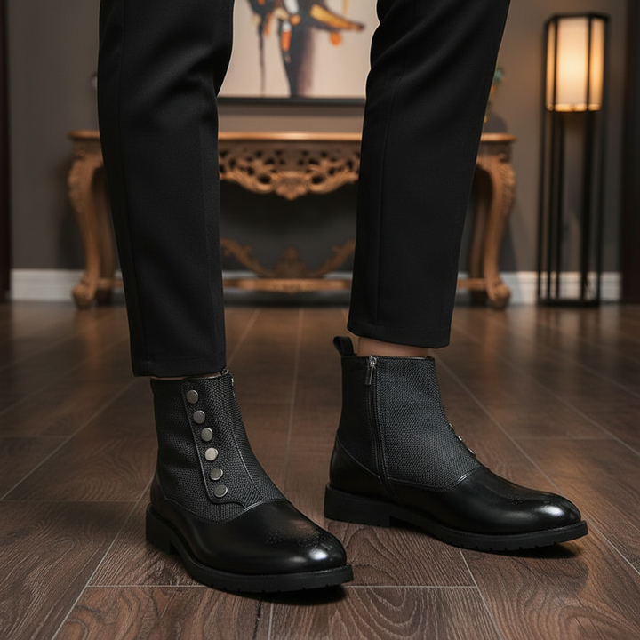 Orthopädische Herren Lederstiefel mit Ergonomischer Fußgewölbeunterstützung für Komfort und Stil 1