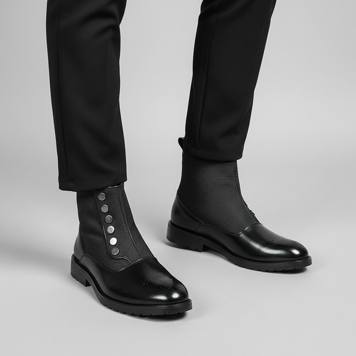Orthopädische Herren Lederstiefel mit Ergonomischer Fußgewölbeunterstützung für Komfort und Stil 2