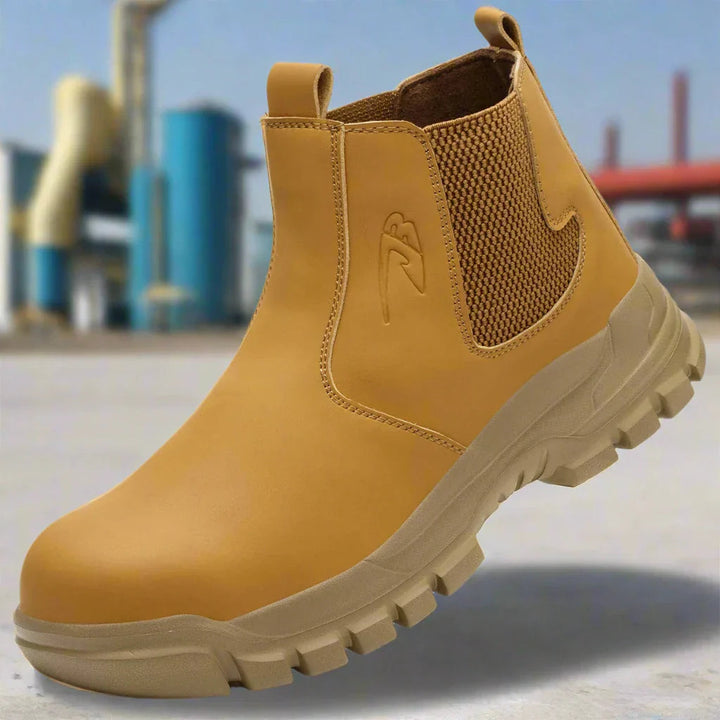 Orthopädische Herren Sicherheits-Werkstiefel mit Stahlkappe und breiter Passform, wasserdicht 0