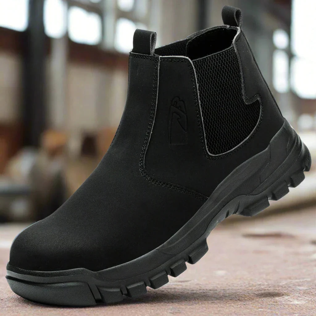Orthopädische Herren Sicherheits-Werkstiefel mit Stahlkappe und breiter Passform, wasserdicht 1