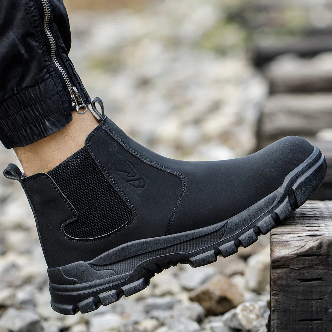 Orthopädische Herren Sicherheits-Werkstiefel mit Stahlkappe und breiter Passform, wasserdicht 3