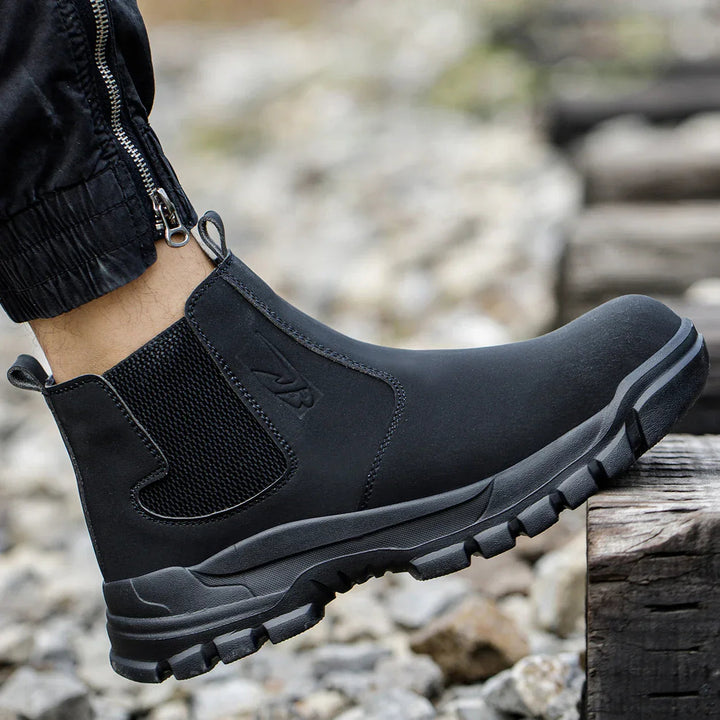Orthopädische Herren Sicherheits-Werkstiefel mit Stahlkappe und breiter Passform, wasserdicht 3