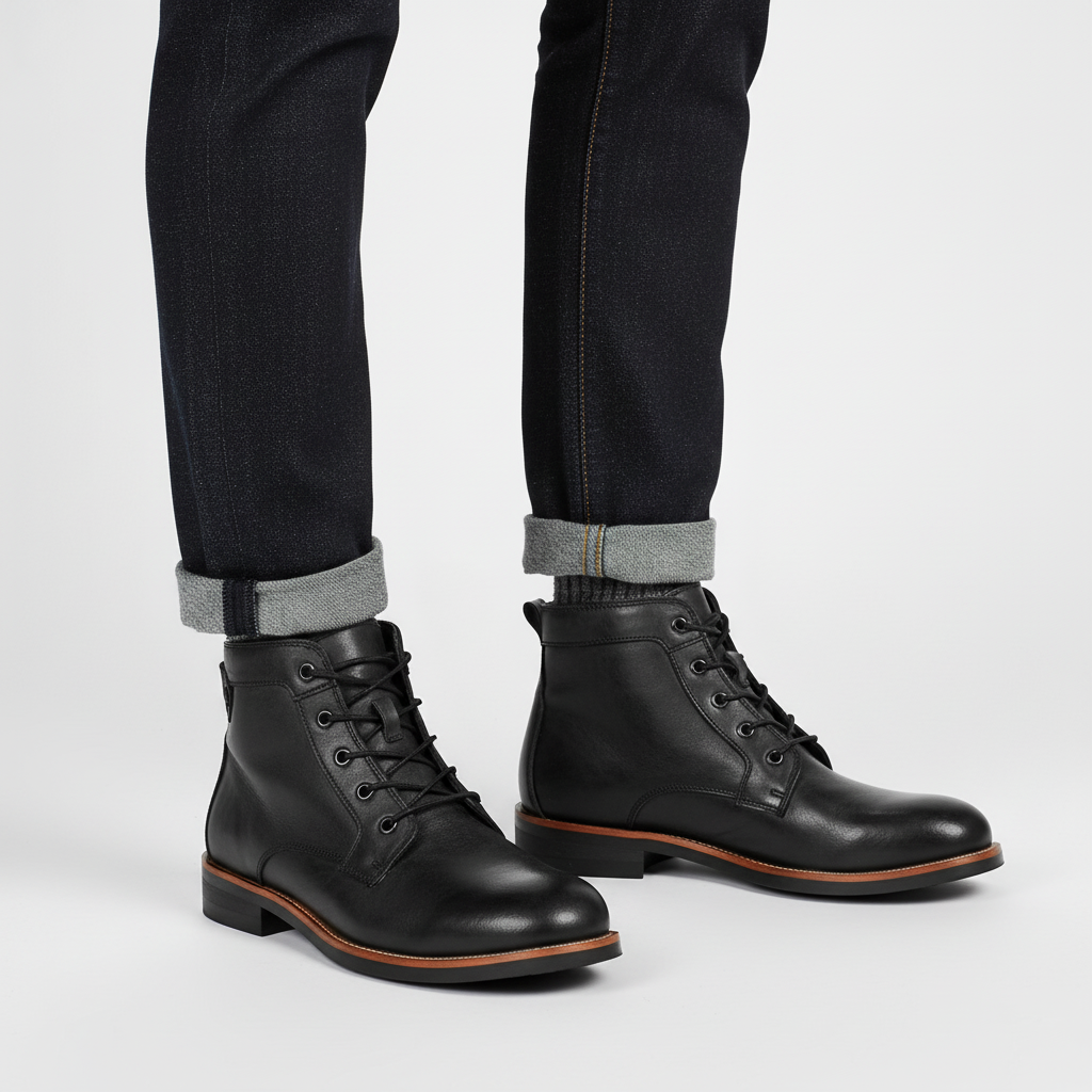 Orthopädische Retro Knöchelhohe Lederstiefel mit Arch Support für Damen 0