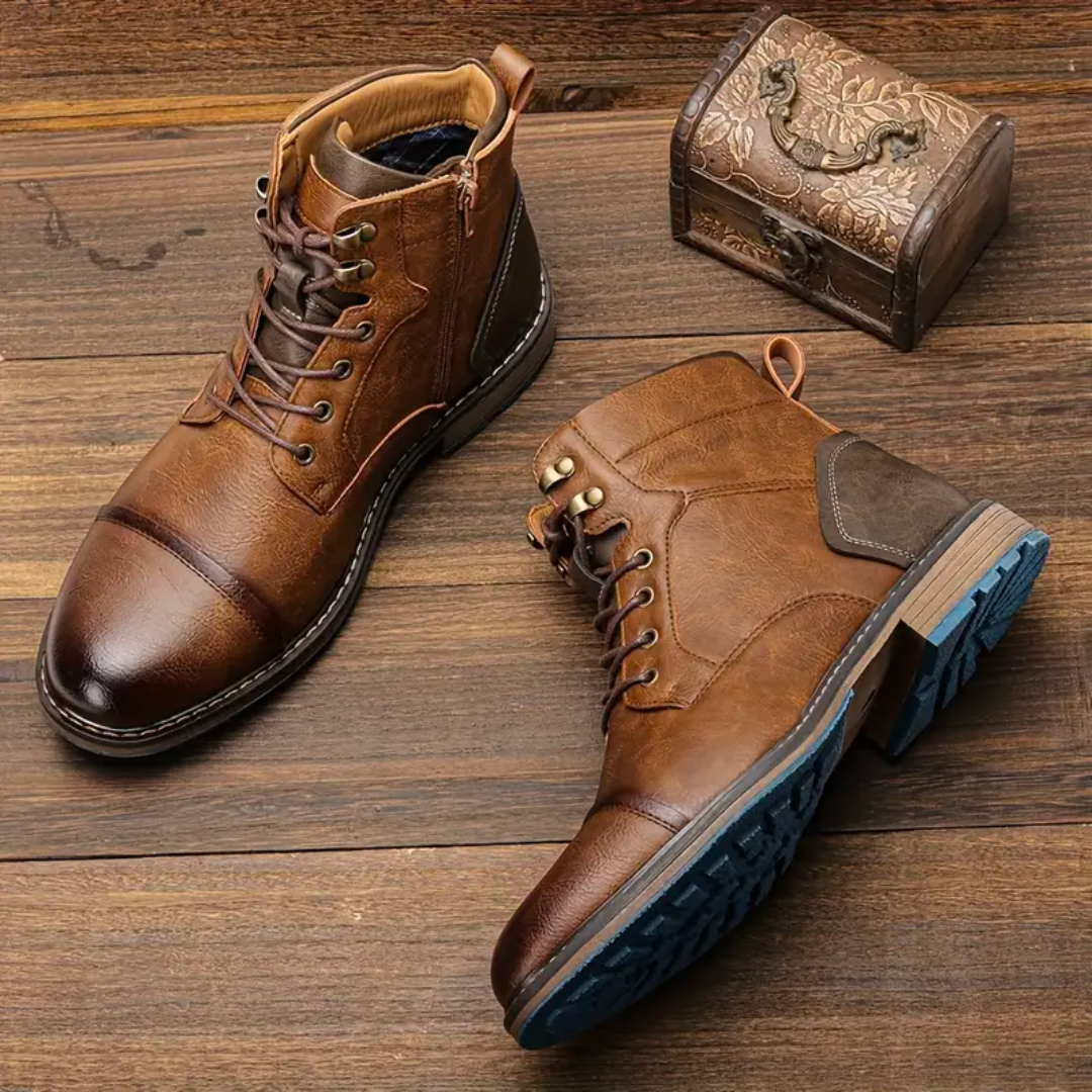 Orthopädische Vintage Lederschuhe für Herren mit Arch Support Komfort 0