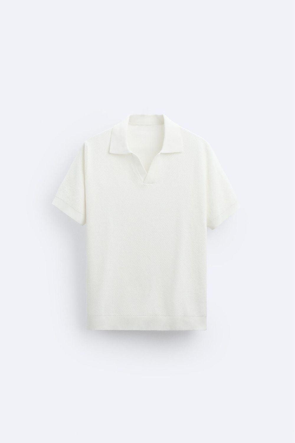 Poloshirt Herren Weiß Klassisches Strick-Design Für Freizeitlook Sommer Eleganz 0