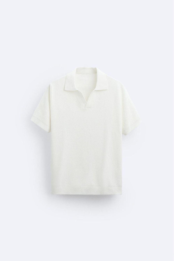 Poloshirt Herren Weiß Klassisches Strick-Design Für Freizeitlook Sommer Eleganz 0