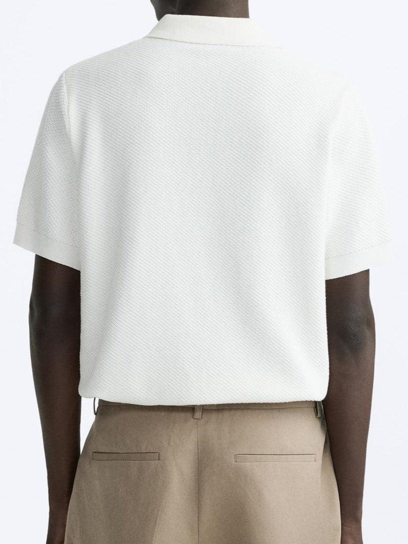 Poloshirt Herren Weiß Klassisches Strick-Design Für Freizeitlook Sommer Eleganz 2