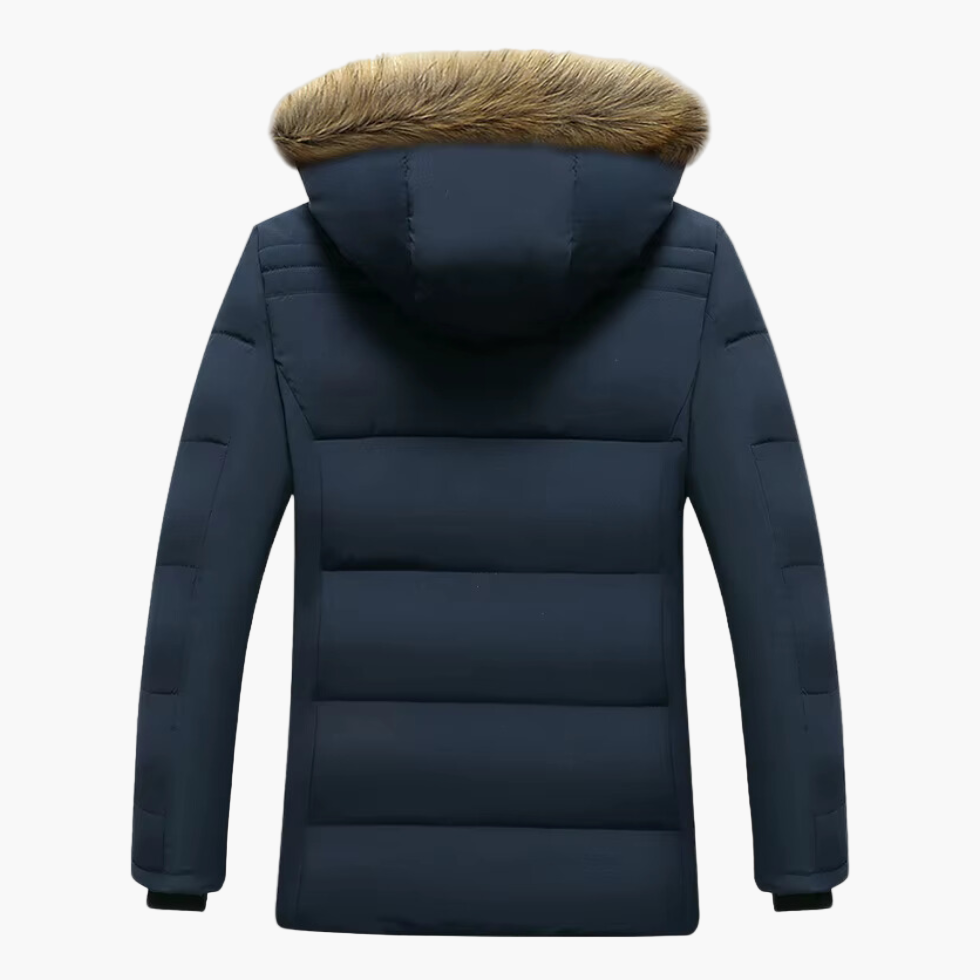 Robuste Herren Winterjacke mit Kapuze und wärmendem Fellfutter für kalte Tage 2
