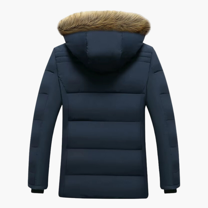 Robuste Herren Winterjacke mit Kapuze und wärmendem Fellfutter für kalte Tage 2