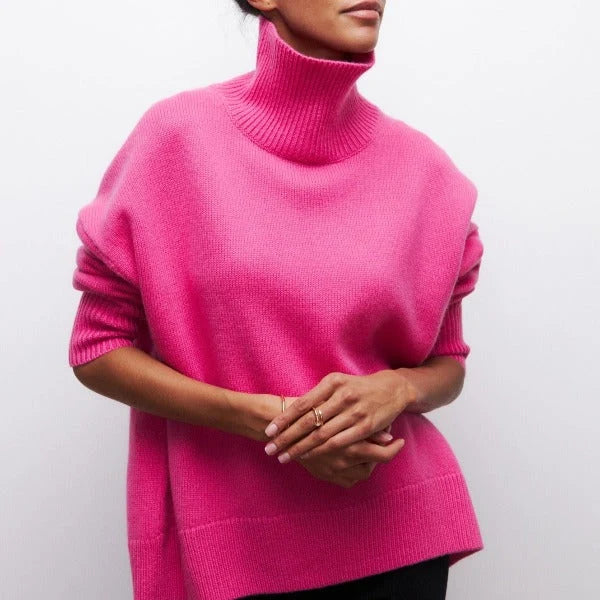 Rollkragenpullover Damen Gestrickt Komfortabel Modisch Warm für Winter 2
