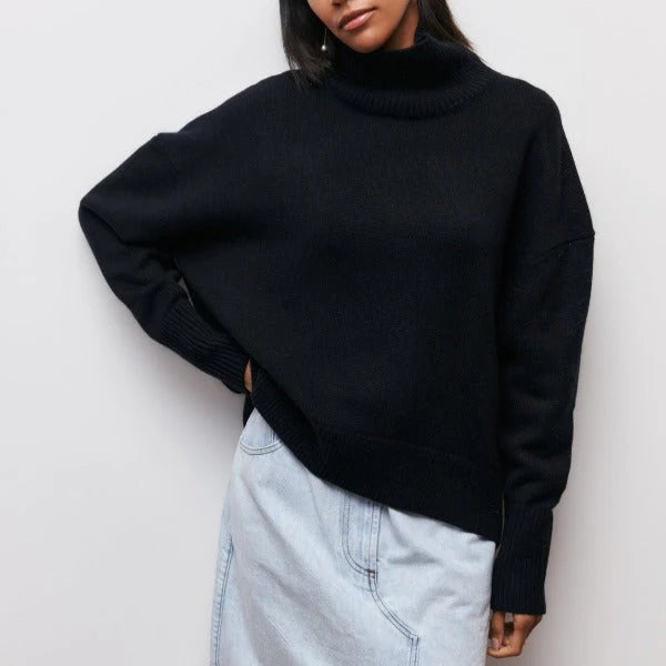 Rollkragenpullover Damen Gestrickt Komfortabel Modisch Warm für Winter 7