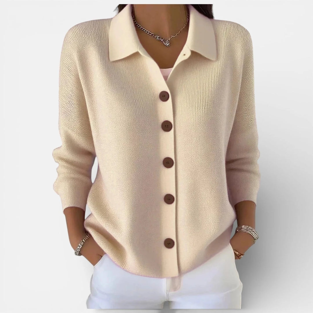 Rosalie | Strickbluse mit Polokragen und Knopfleiste 9