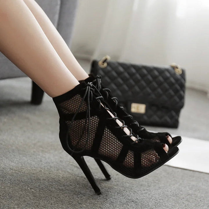Schnürsandalen aus Mesh für Damen - Elegante und bequeme Sommer-Sandalen 1