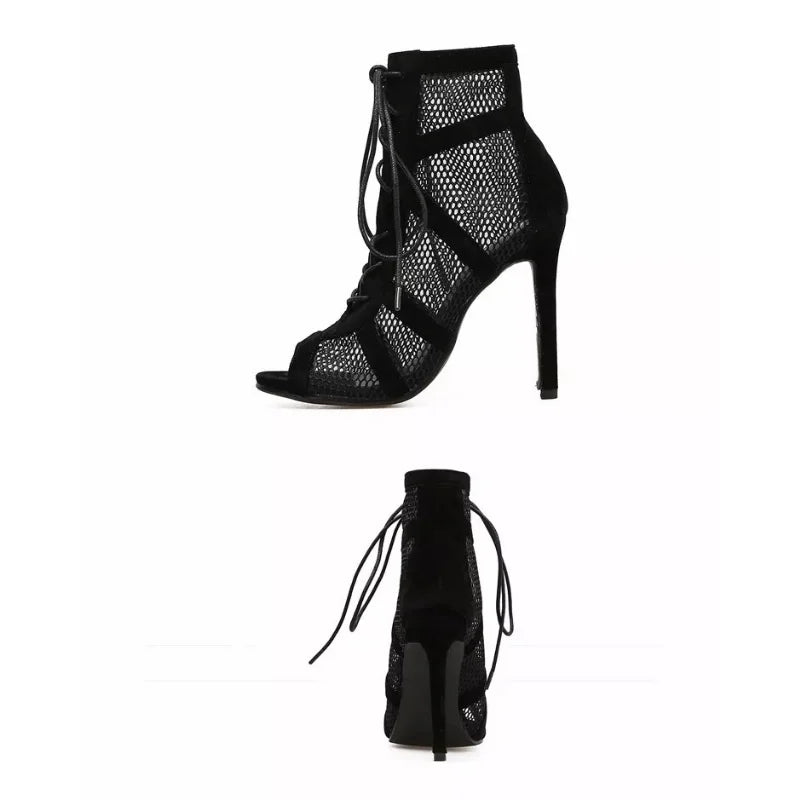 Schnürsandalen aus Mesh für Damen - Elegante und bequeme Sommer-Sandalen 5