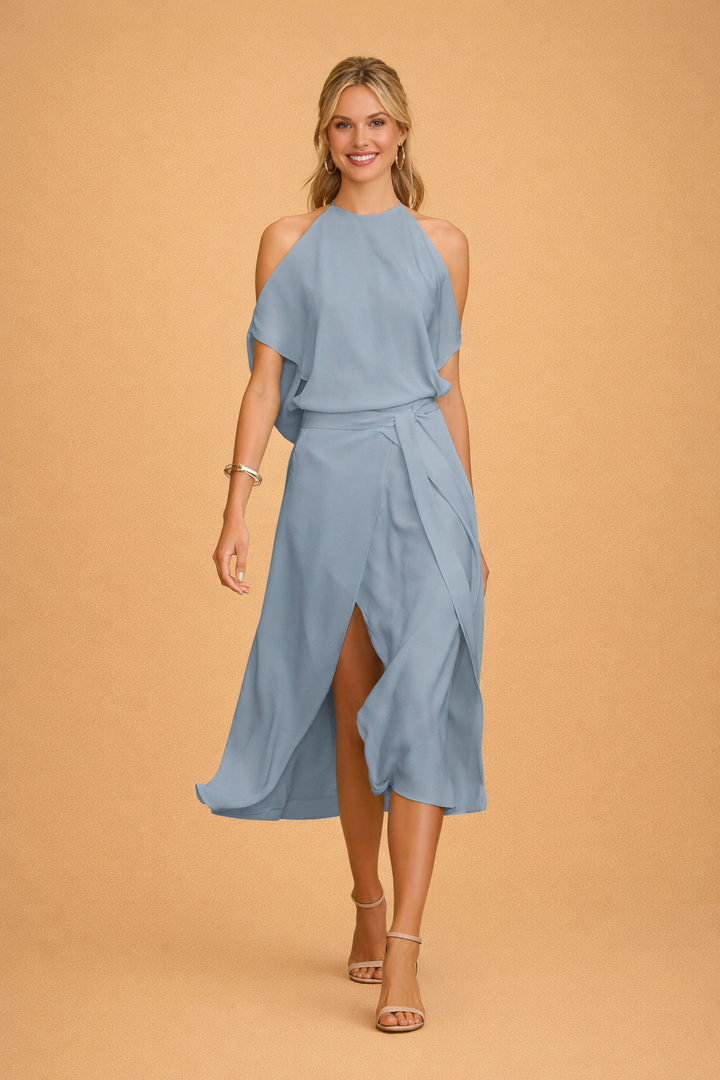 Schulterfreies Midikleid für Frauen – Elegantes Casual Kleid für jeden Anlass 0