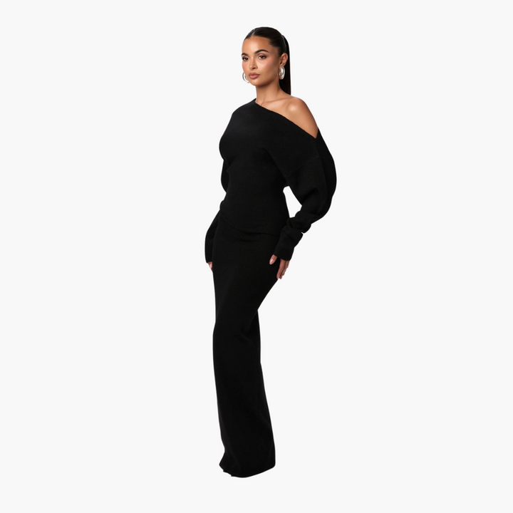 Schulterfreies Strickkleid für Damen – Elegantes Design für besondere Anlässe 0