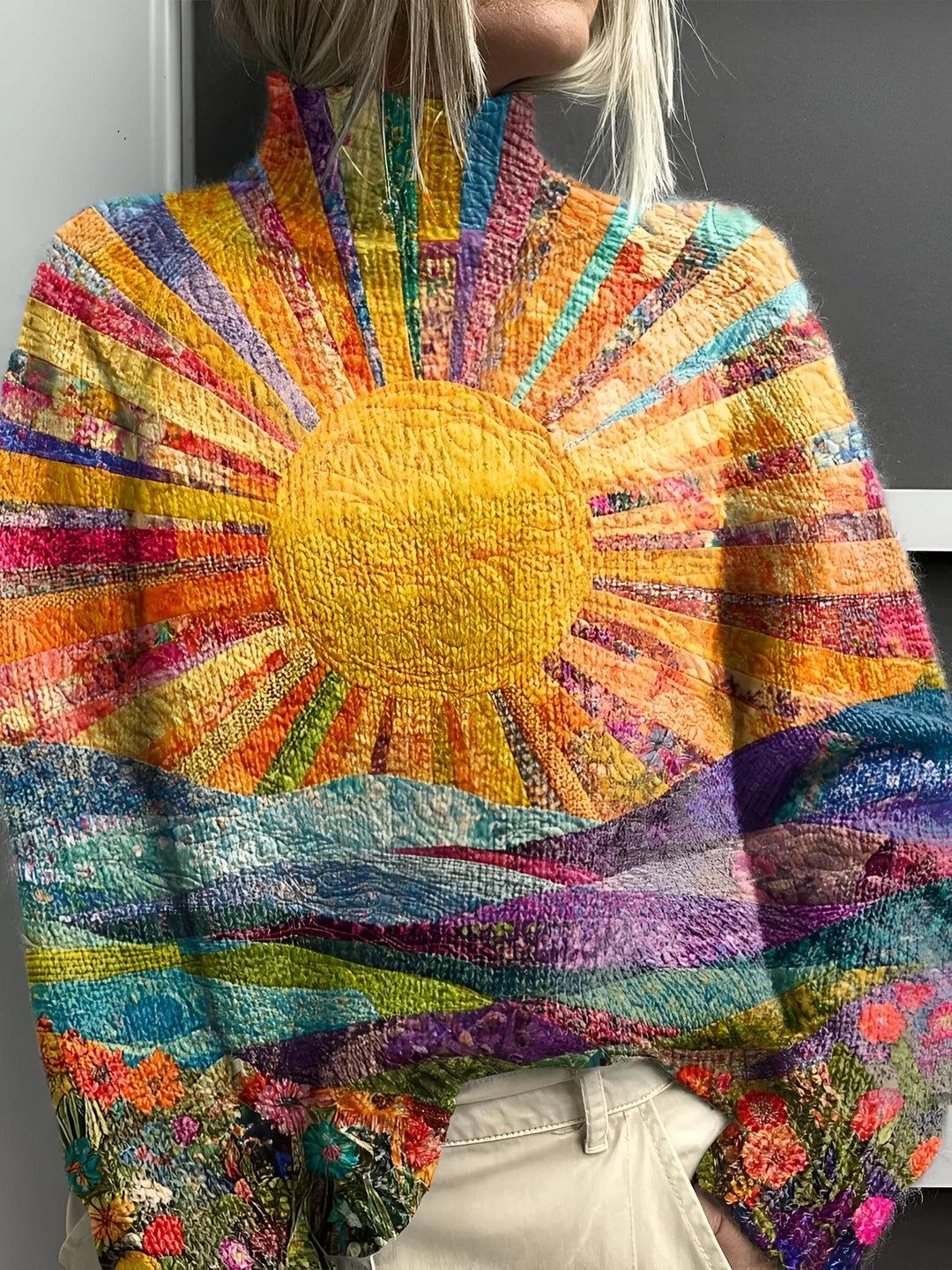 Simone - Fröhlicher Bunter Rollkragenpullover 0