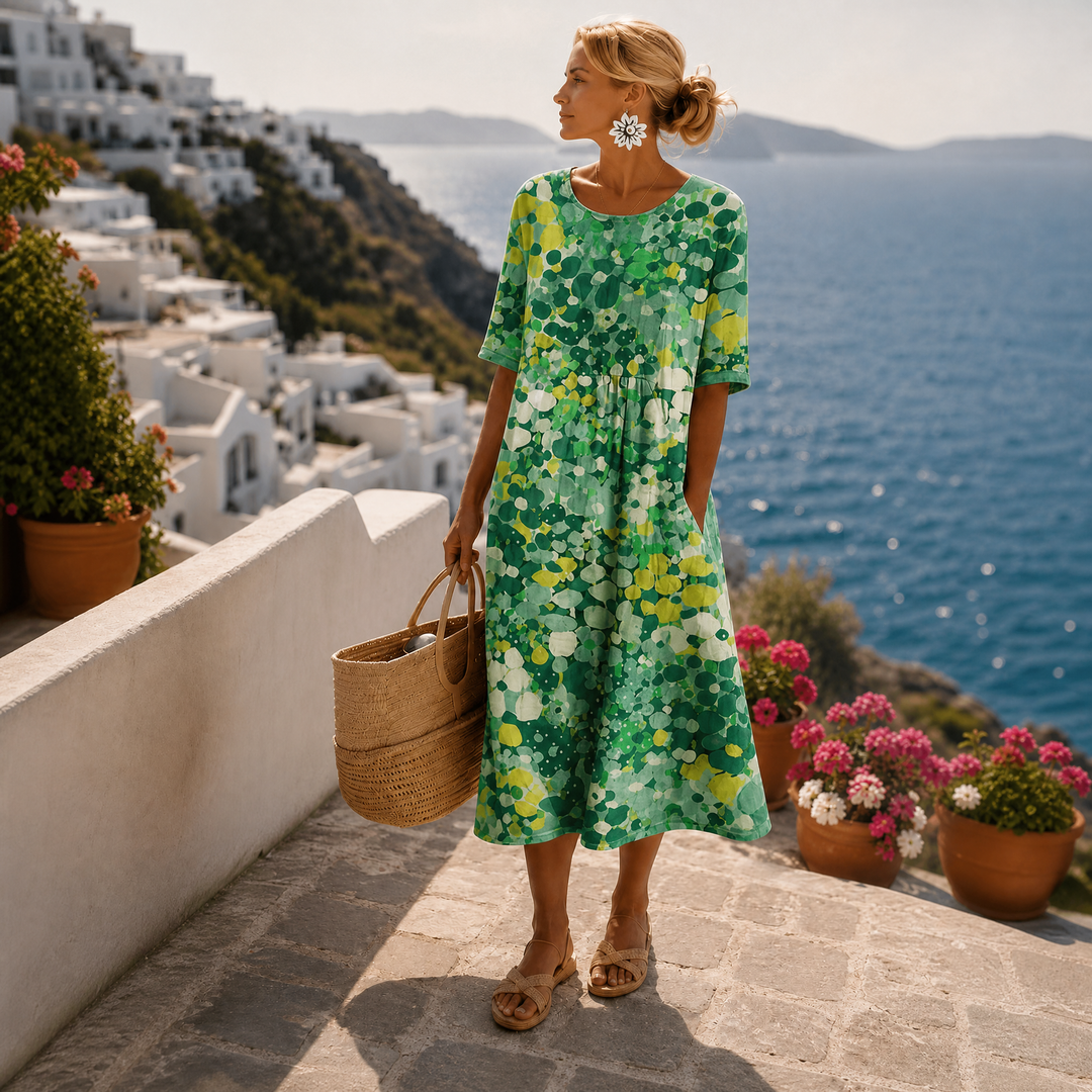 Sommerkleider Damen Floral Midi Kleid mit Elegantem Design für Warme Tage 1
