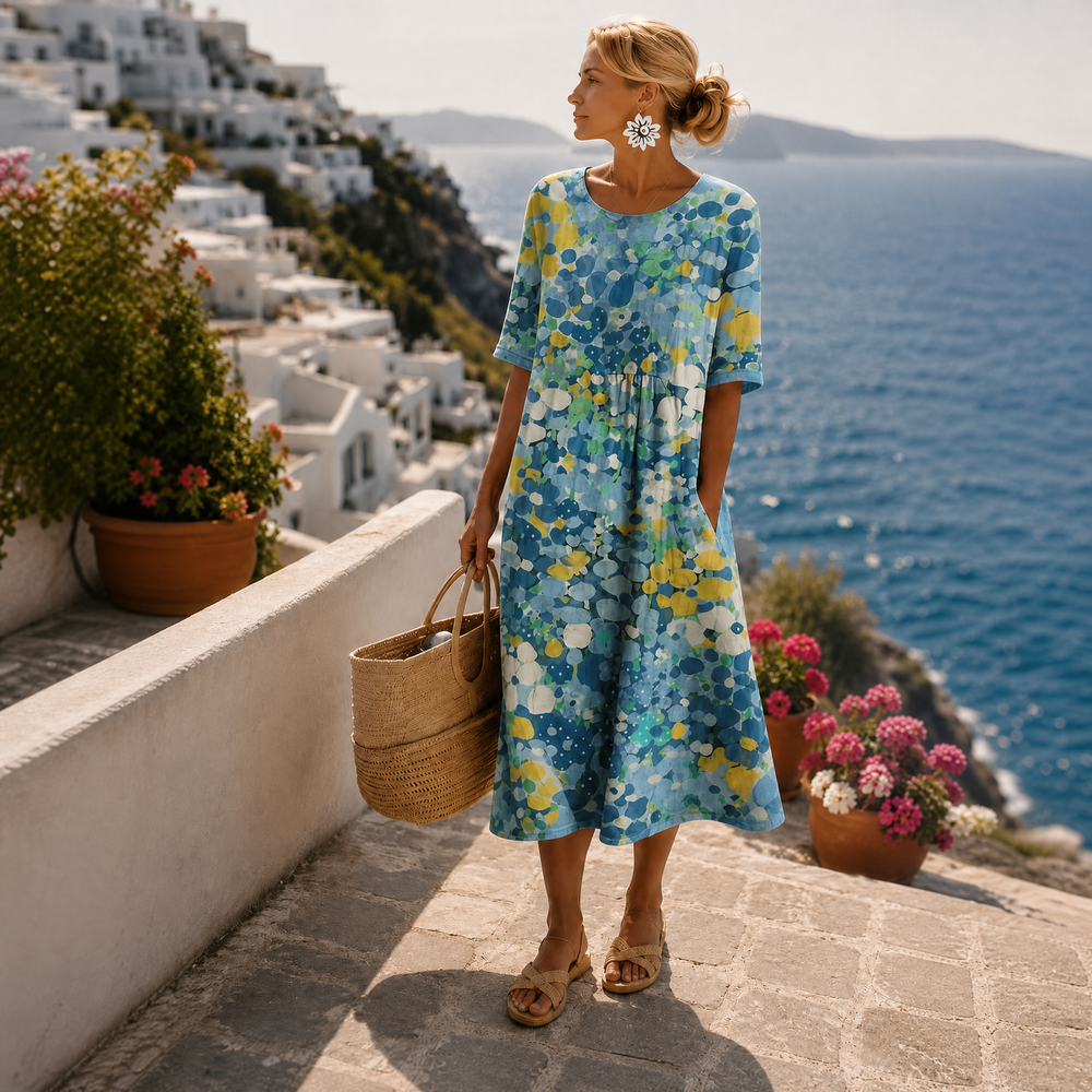 Sommerkleider Damen Floral Midi Kleid mit Elegantem Design für Warme Tage 2