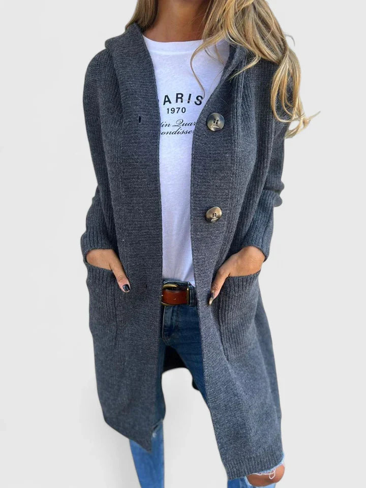 Strickjacke Damen Langarm Cardigan mit Knöpfen und Taschen – Bequeme Damen Strickjacke für Elegante Lagenlooks 1