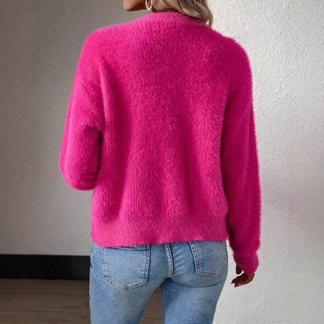 Strickjacke Damen V-Ausschnitt Cardigan für eleganten Alltagslook – Flauschiger, vielseitig kombinierbarer Cardigan 5