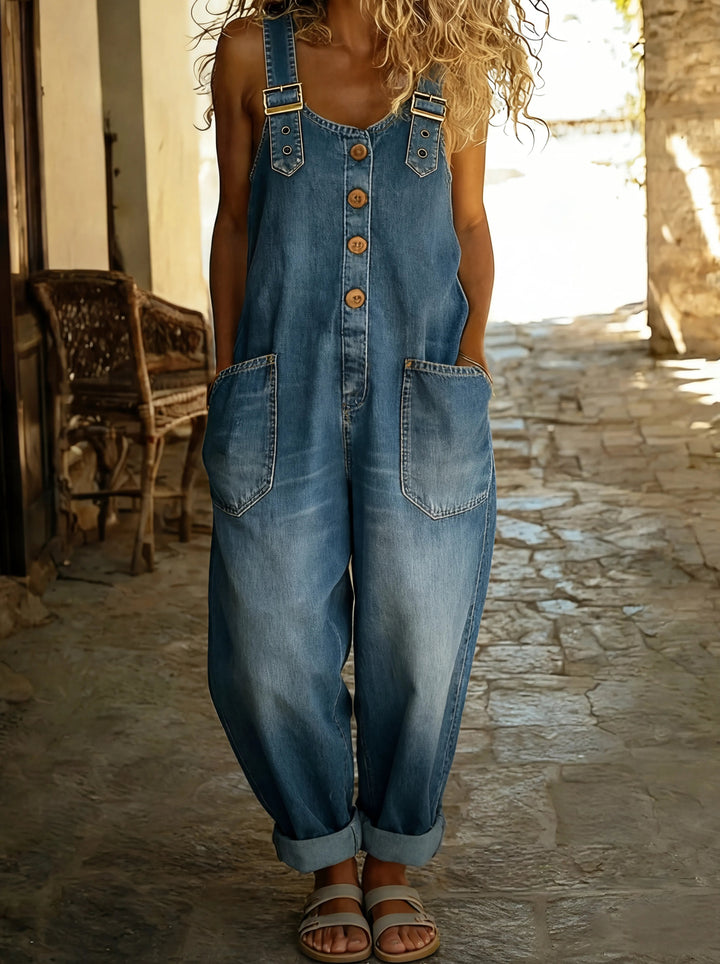 Stylischer Damen-Jumpsuit mit verstellbaren Trägern für den Sommer 0