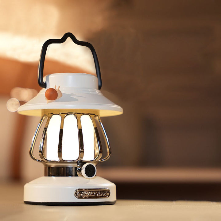 Tragbare Campinglampe mit Retro-Schnecken-Design USB Wiederaufladbar Warmes Licht 2