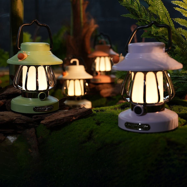 Tragbare Campinglampe mit Retro-Schnecken-Design USB Wiederaufladbar Warmes Licht 3