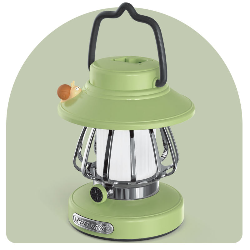 Tragbare Campinglampe mit Retro-Schnecken-Design USB Wiederaufladbar Warmes Licht 6