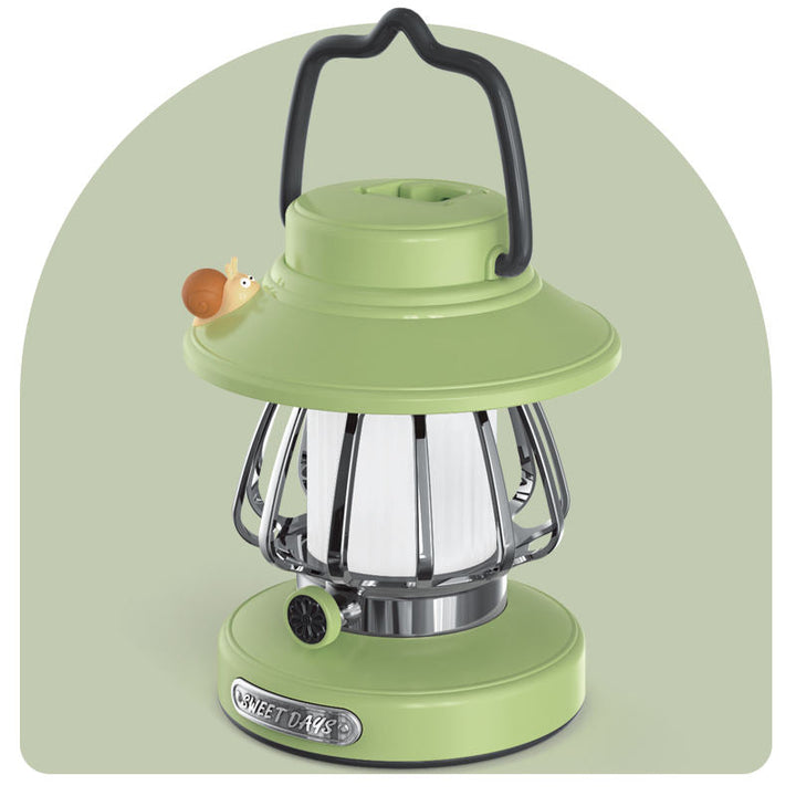 Tragbare Campinglampe mit Retro-Schnecken-Design USB Wiederaufladbar Warmes Licht 6