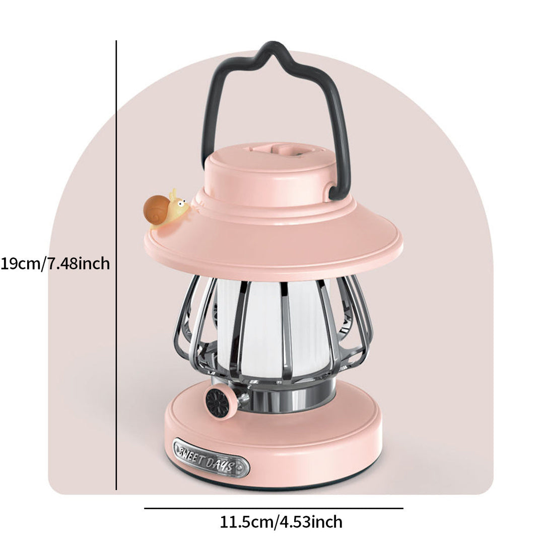 Tragbare Campinglampe mit Retro-Schnecken-Design USB Wiederaufladbar Warmes Licht 8