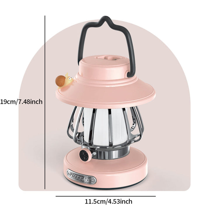 Tragbare Campinglampe mit Retro-Schnecken-Design USB Wiederaufladbar Warmes Licht 8