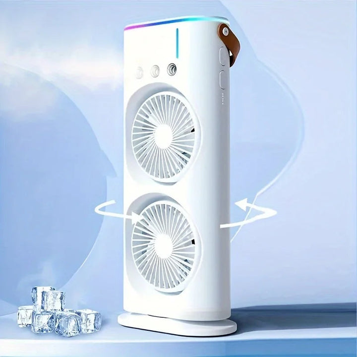 Tragbarer Doppelkopf-Klimaanlagenventilator 0