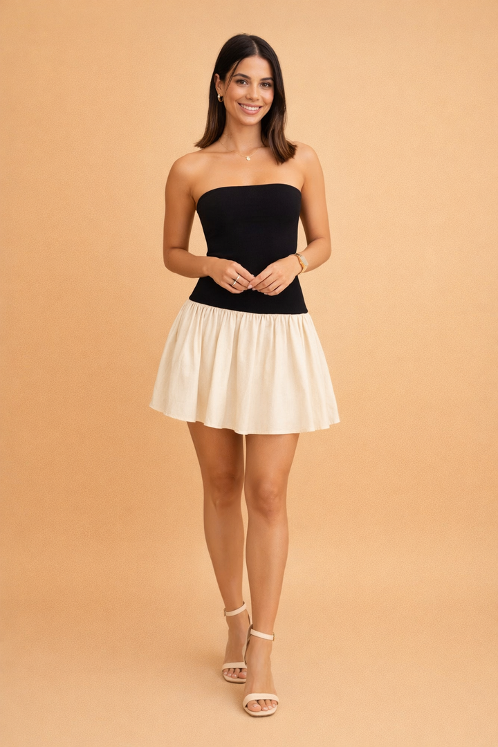Trägerloses Minikleid für Damen – Elegantes Sommerkleid für warme Tage 1