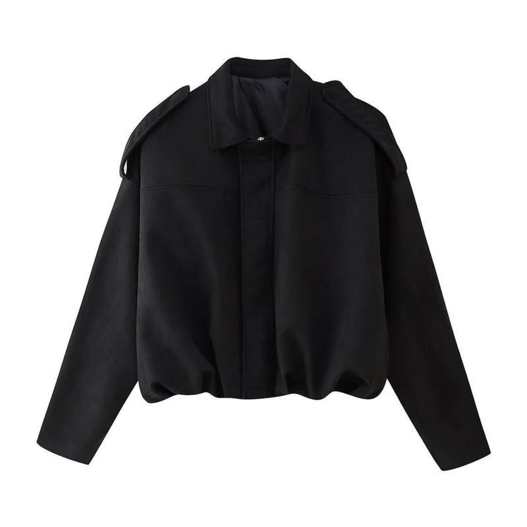 Vintage-inspirierte Damen Bomberjacke Übergröße mit Wildlederoptik und entspannter Passform 3